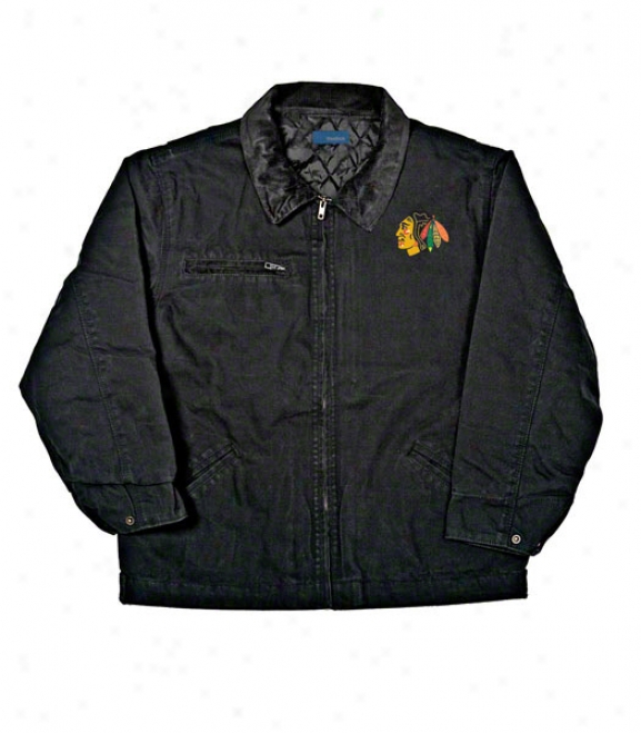 Chicago Blackhawks Jacket: Black Reebok Tradesman Jacket