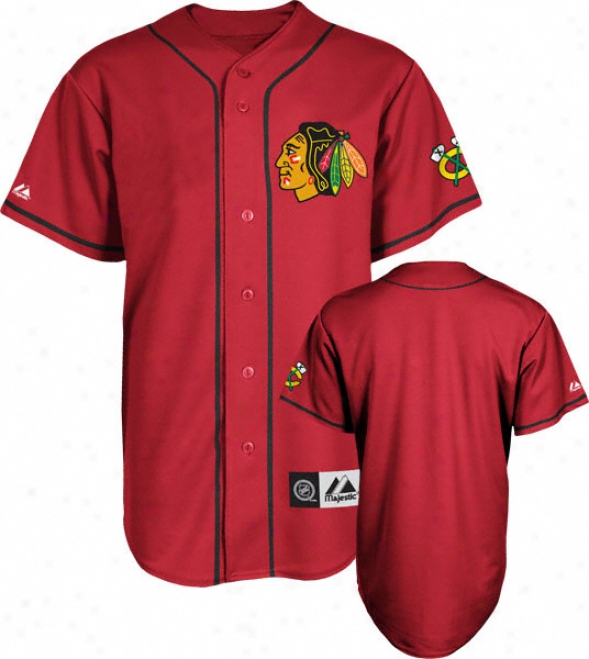 Chicago Blcakhawks Jersey: Red Nhl Replica Baseball Jersey