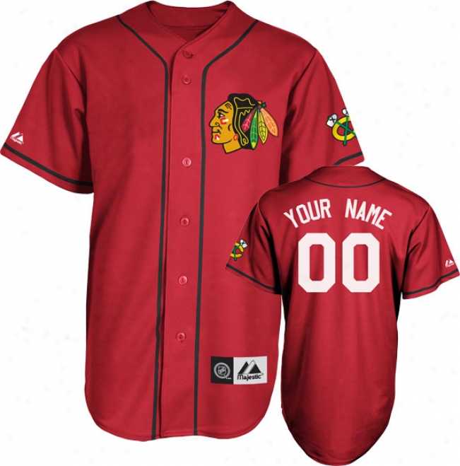 Chicago Blackhawks Jersey: Scarlet Customizable Nhl Replica Baseball Jersey