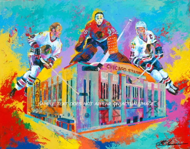 Chicago Blackhawks - &quothawks At Home&quot - Oversized - Unfrmaed Giclee