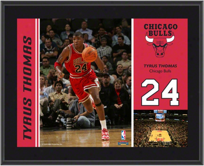 Chicago Bulls Tyrus Thomas Sublimated 10x13 Plaque