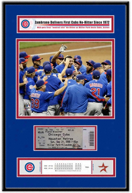 Chicago Cubs Carlos Zambrano - No Hitter - Ticket Frame