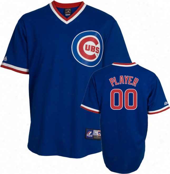 Chicago Cubs Cooperstown Royal -any Player- Replica Jersey