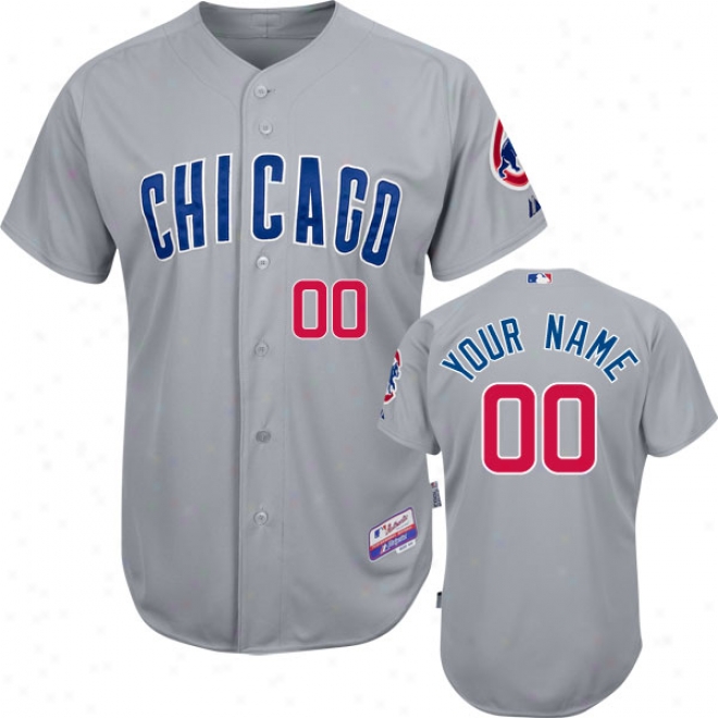 Chicago Cubs - Personalized With Your Name - Authentic Cool Base␞ Road Grey On-field Jersey