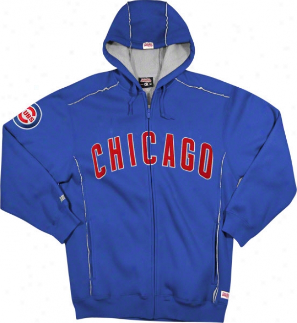 Chicago Cubs Royal Grand Slam Full-zip Sherpa Lined Warm Hooded Jacket