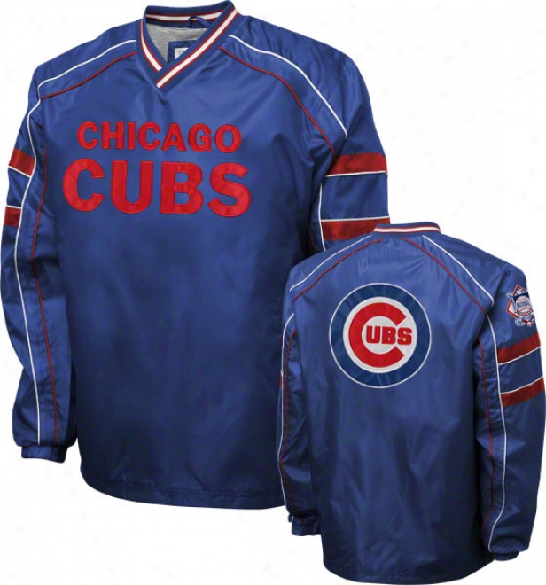 Chicago Cubs Royal V-neck Pullover Jacket