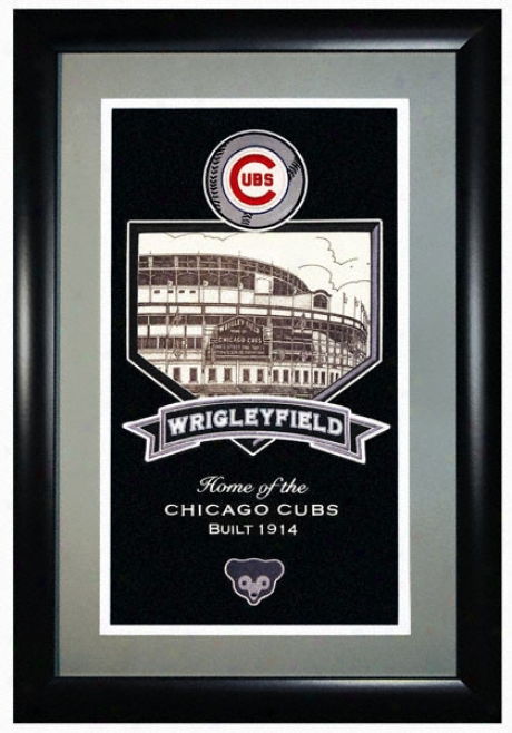 Chicago Cubs Wrigley Field -stadium Assemblage- Framed Double Matted Tribute