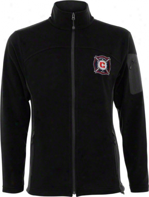 Chicago Fire Black Full Zip Micro Fleece Jacket