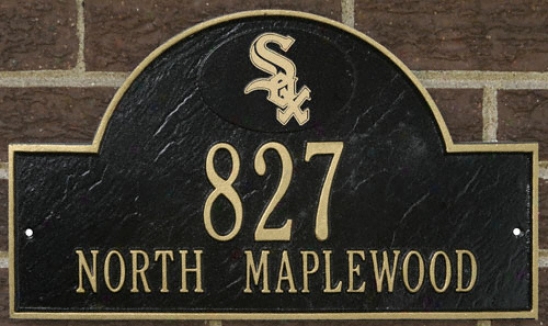 Chicago White Sox Black And Gold Personalized Address Wall Plaque