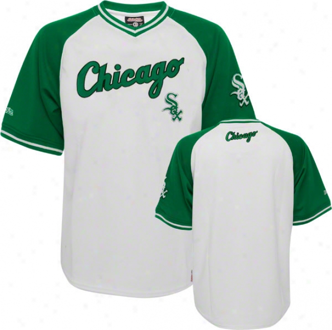 Chicago White Sox Jersey Stitches White/green V-neck Jersey