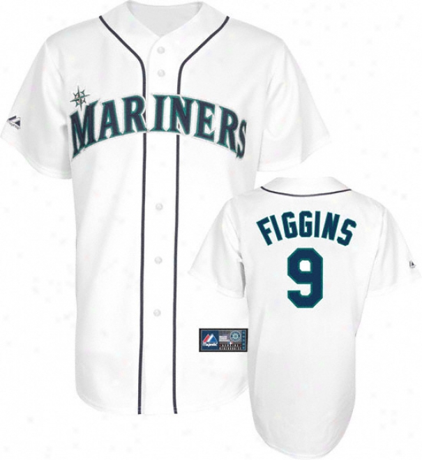 Chone Figgins Jersey: Adult Majestic Home White Replica #9 Seattle Mariners Jersey