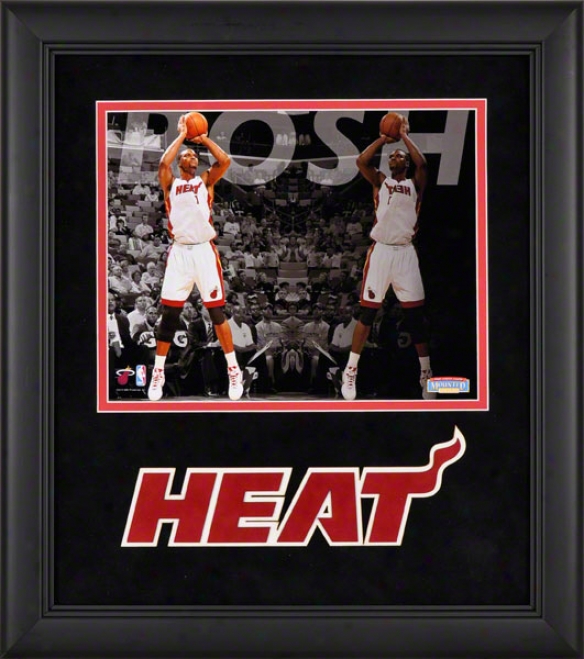 Curis Bosh Framed Photograph  Details: 8x10, Reflections, Mizmi Heat Team Logo