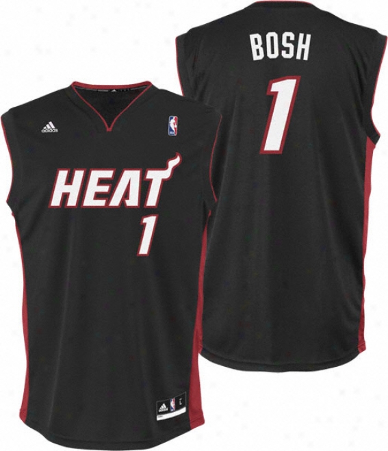 Chris Bosh Jersey: Adidas Revolution 30 Black Replica #1 Miami Heat Jersey