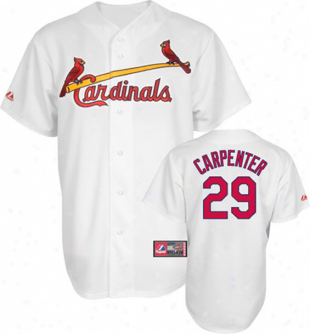 Chris Carpenter Jersey: Adult Majestic Home White Replica #29 St. Louis Cardinals Jersey