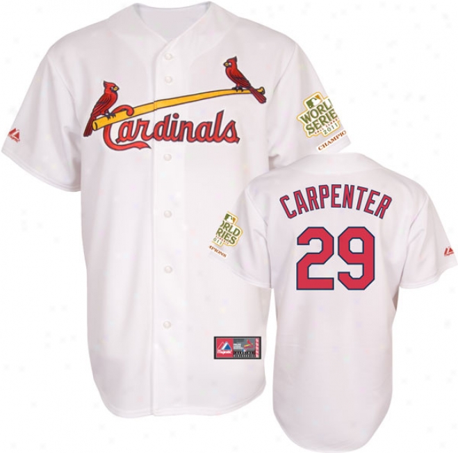 Chris Carpenter Jersey: Big & Tall St. Louis Cardinals #29 Hom White Replica Jersey Through  2011 World Series Champions Patch