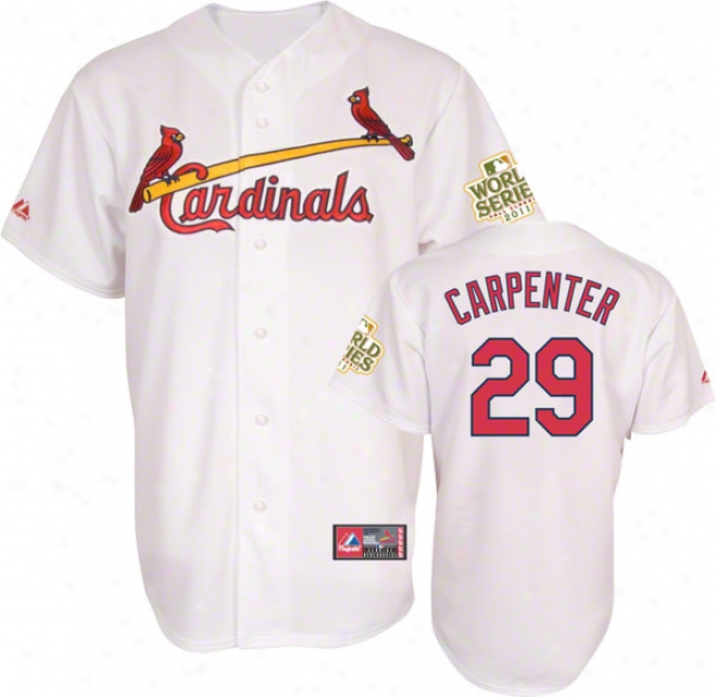 Chris Carpenter Jersey: St. Louis Cardinals #29 Home White Replica Jersey Wjth 2011 World Sefies Sharing Patch