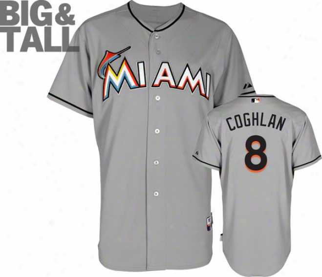 Chris Coghlan Jersey: Big & Tall Miami Marlins #8 Road Grey Authentic Cool Base␞ Jersey