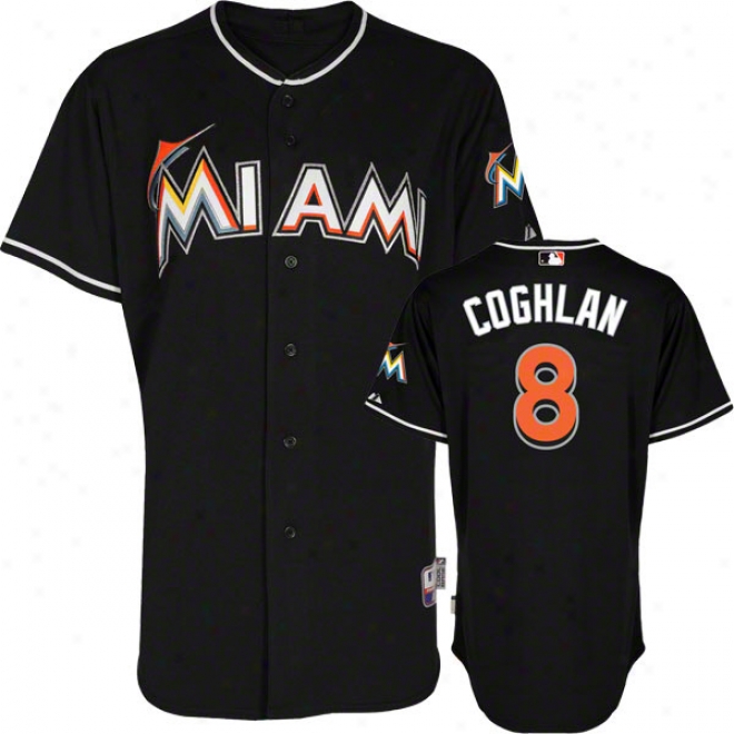 Chris Coghlan Jersey: Miami Marlins #8 Alternate Black Authentic Cool Baxe␞ Jersey