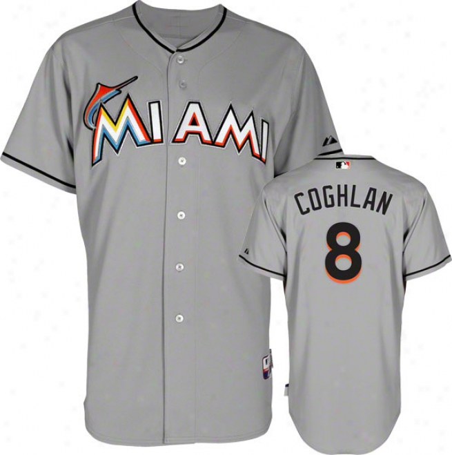 Chriis Coghlan Jersey: Miami Marlins #8 Road Grey Authentic Cool Base␞ Jersey