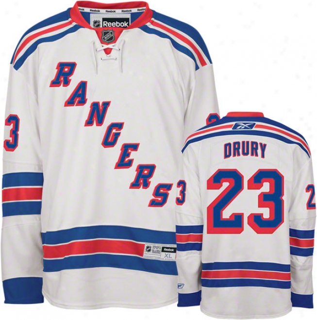 Chris Drury eJrsey: Reebok White #23 New York Rangers Premier Jersey
