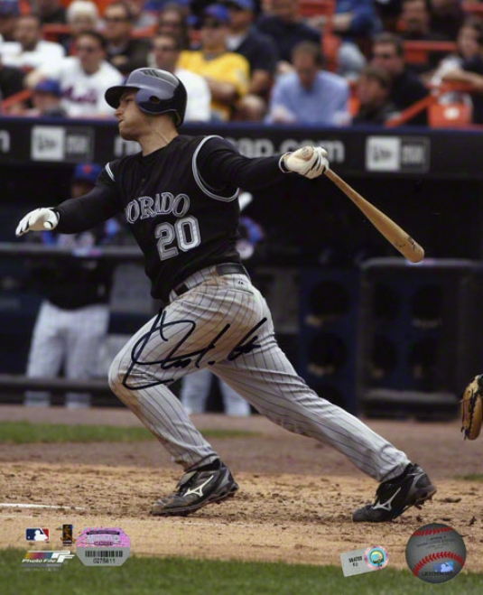 Chris Iannetta Autographed 8x10  Details: Colorado Rockies, Batting