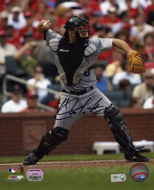 Chris Iannetta Autographed 8x10  Details: Colorado Rockiees, Catching