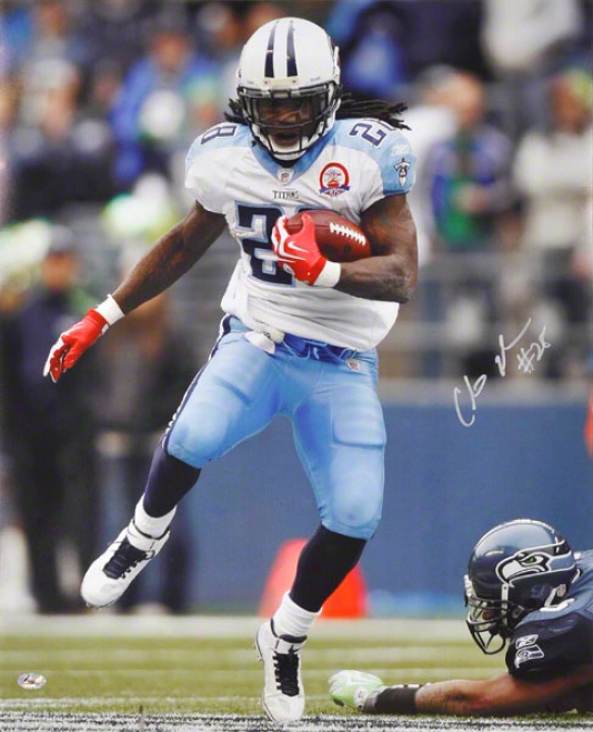 Chris Johnson Autographed 16x20 Photograph  Details: Tenneessee Titans, Silvver Ink