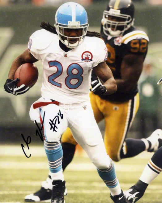 Chris Johnson Autographed Photograph  Details: Tennessee Titans, Vs. Jets, 8x10