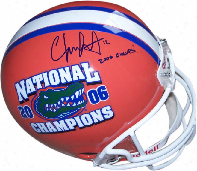 Chris Leak Autographed Florida Gators National Championship Logo Helm Upon &quot2006 Champs!&quot Inscription