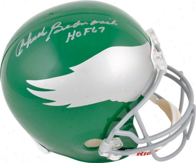 Chuck Bednarik Autographed Replica Helmet Details: Philadelphia Eagles, With &quothof 67&quot Inscription