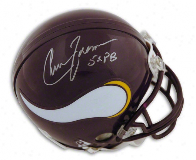 Chuck Foreman Autographed Minnesota Vikings Mini Helmet Inscribed &quot5x Pb&quot