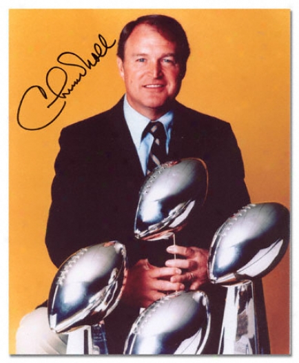 Throw Noll Pittsburgh Steelers - With Trophy - Autographed 8x10 Photograph