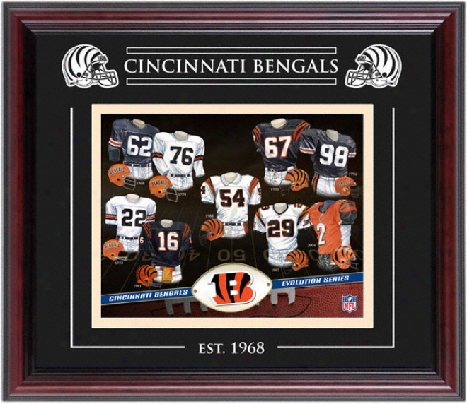 Cincinnati Bengals - Evolution - Framed 8x10 Collage With Laser Etching