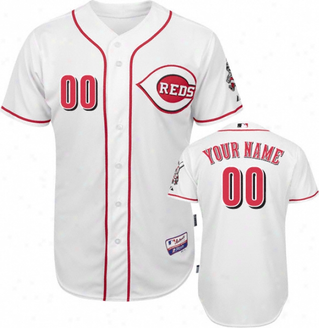 Cincinnati Reds - Personalized With Your Name - Authentic Cool Base␞ Home White On-field Jersey