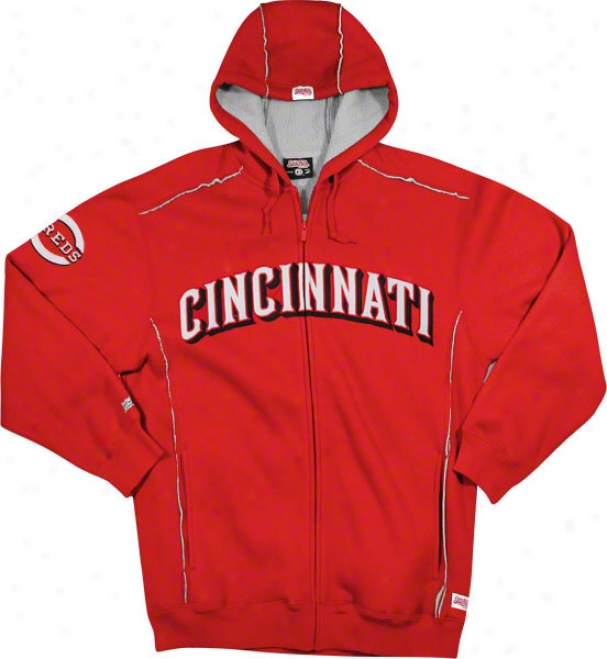 Cincinnati Reds Red Grand Slam Full-zip Sherpa Lined Theemal Hooded Jacket