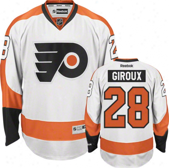 Claue Giroux Jersey: Reebok White #28 Philadelphia Flyers Premier Jersey