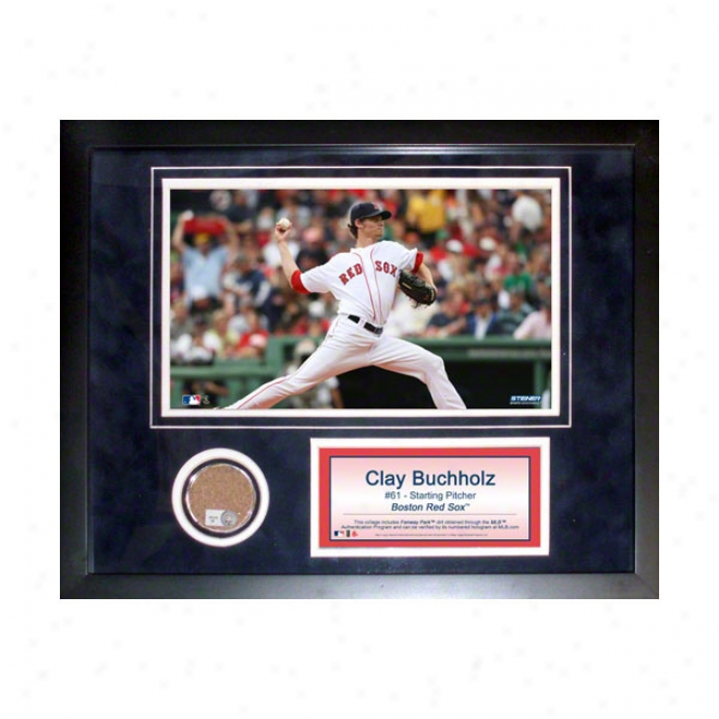 Clay Buchholz Boston Red Sox 11x14 Framed Collage With Game Used Dirt, Photo & Nameplate