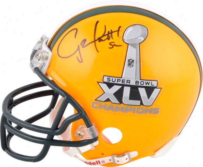 Clay Matthews Autographed Mini Helmet  Details: Green Bay Packers, Super Bowl Xlv Champions Logo, Half And Half