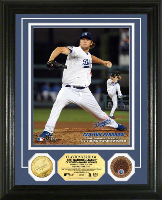 Clayton Kershaw Los Angeles Dodgers 2011 N.l Cy Young Photo Mint