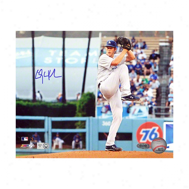 Clayton Kershaw Los Anveles Dodgers 8x10 Winding U; To Pitch Autographed Photograph