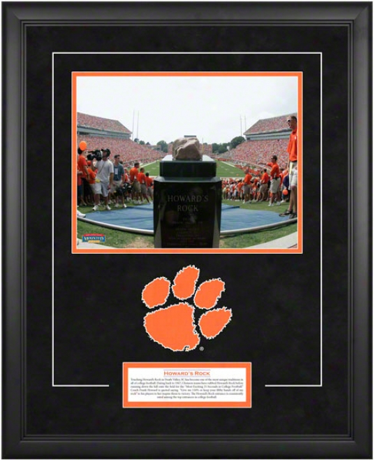 Clemspn Tigers 18x22 Framed Tradition Plaque  Details: Howard's Rock