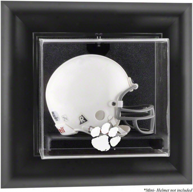 Clemson Tigers Framed Wall Mounted Logo Mini Helmet Display Case