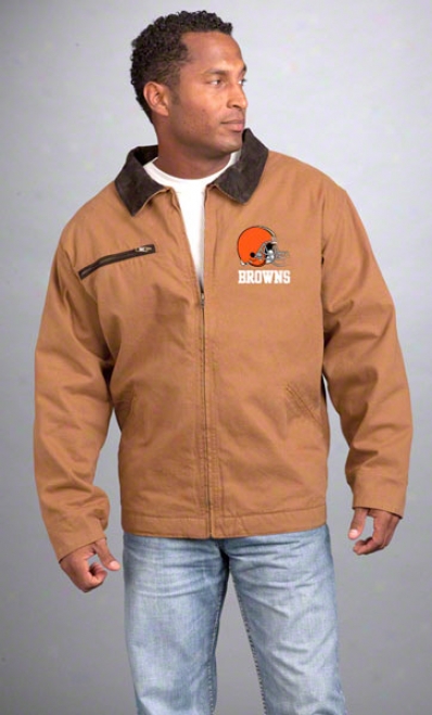 Cleveland Browns Jackeet: Brown Reebok Tradesman Jerkin