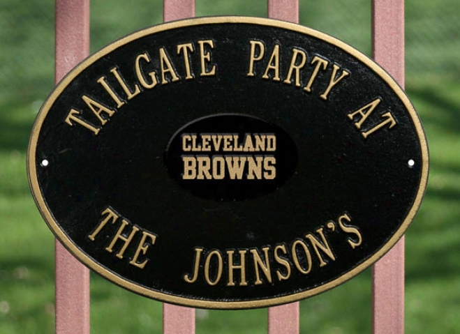 Cleveland Browns Personalizsd Black And Gold Indoor/outdoor Plaque