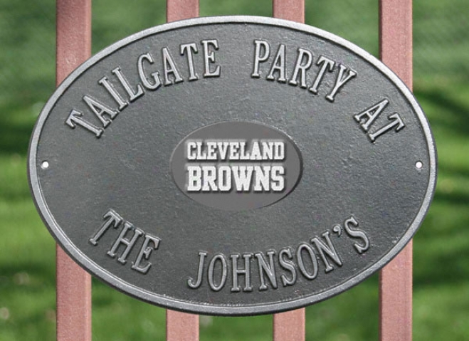 Cleveland Browns Personalized Pewter And Silver Indoor/outdoor Plaque