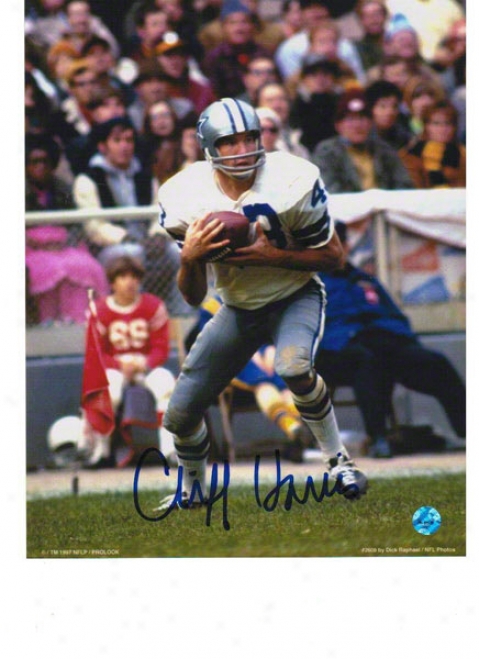 Cliff Harriz Dallas Cowboys Autographed 8x10 Photo Interception