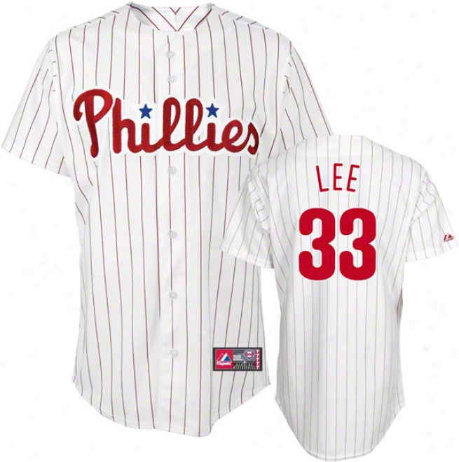 Cliff Lee Jersey: Person of mature age Majestic Home White Pinstripe Replica #33 Philadelphia Phillies Jersey