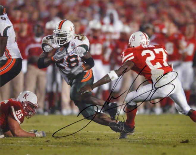 Clinton Portis Miami Hurricanes 16x20 Autographed Photograph