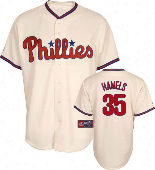 Cole Hamels Jersey: Adult Elevated Alternate Ivort Replica #35 Philadelphia Phillies Jersey