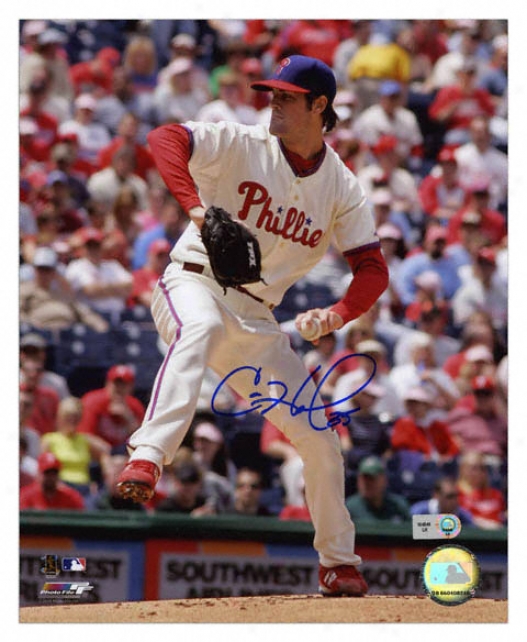 Cole Hamels Philadelphia Phillies - Releasing Ball - Autographed 8x10 Photograph